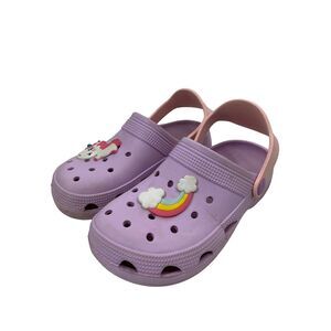 Unicorn-Themed Girls Clogs With Adjustable Strap Size 5.5
